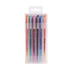 6 stylos transparents ordonnés d'effacement de la chaleur de frottement d'étudiants de couleur